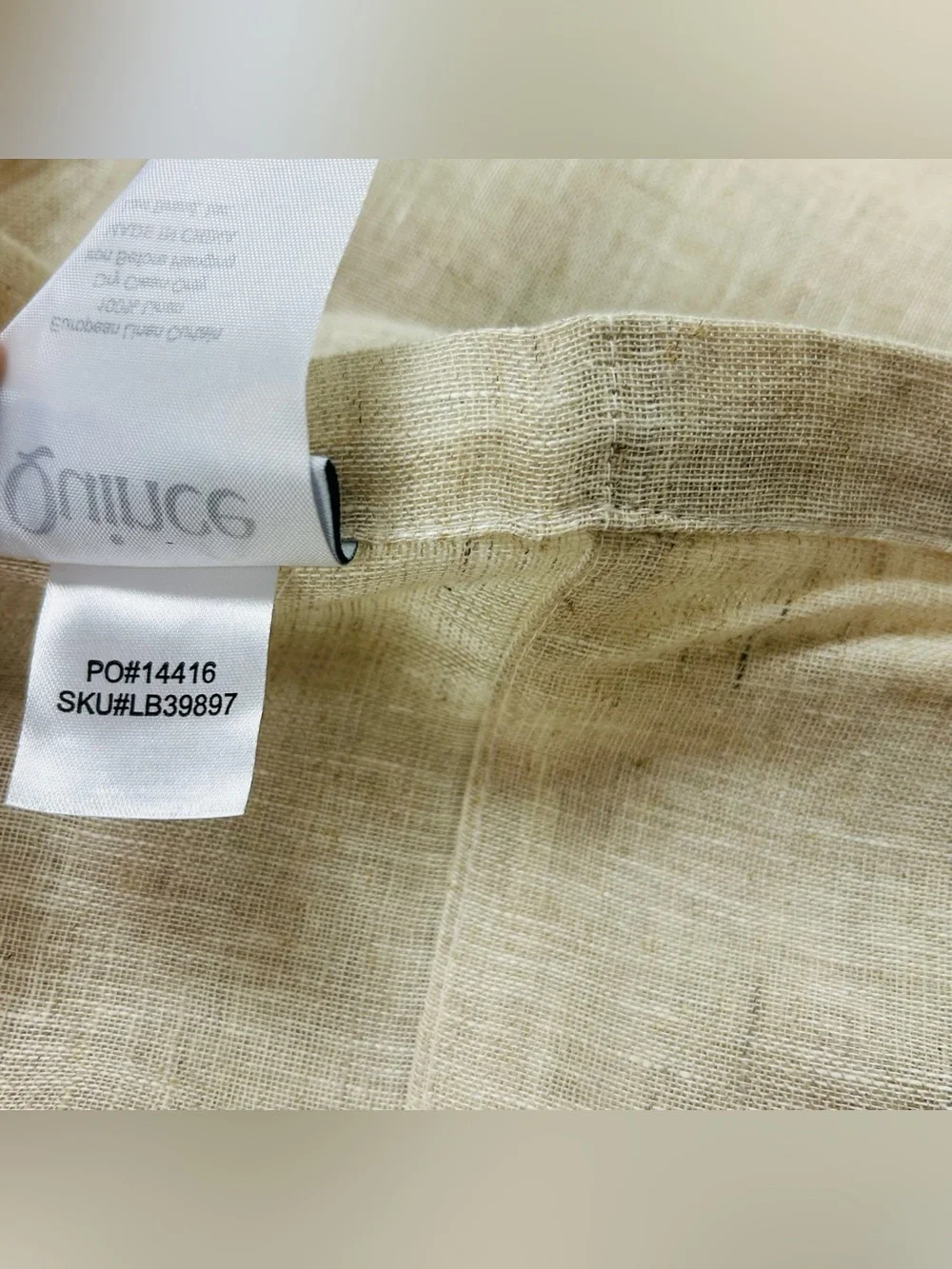 NWOT QUINCE Set Of 2 48x96 European Linen Sheer Curtains Flax 8378